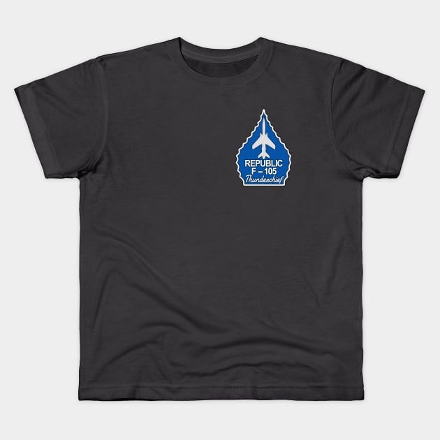 F-105 Thunderchief Blue Arrowhead Kids T-Shirt by John_Matthews_Art